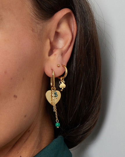 oorbellen natuursteen met poker detail