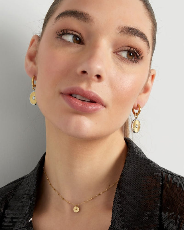 Oorbellen rond - Goud kleur/zilver