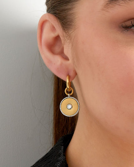 Oorbellen rond - Goud kleur/zilver