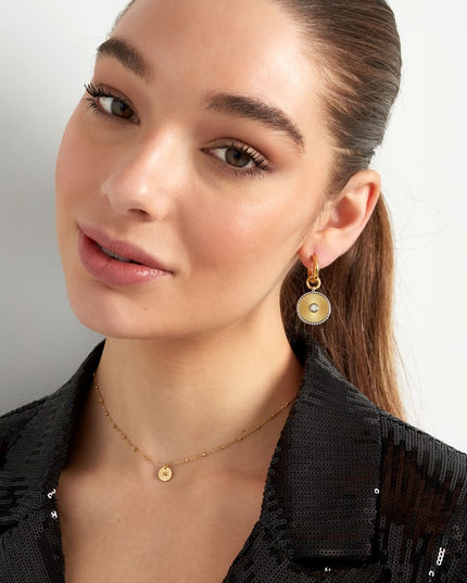 Oorbellen rond - Goud kleur/zilver