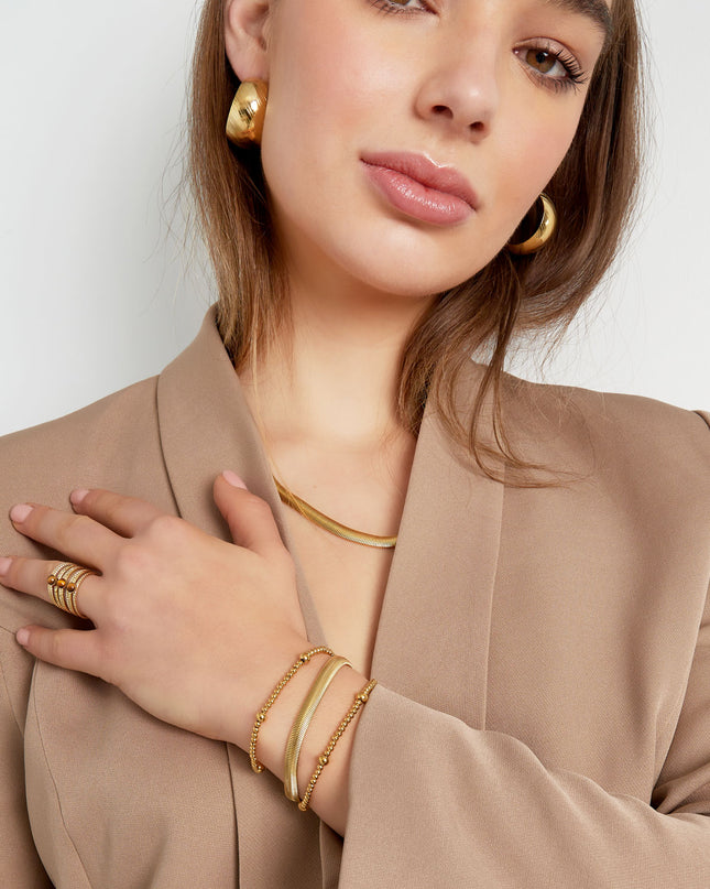 Armband plat grof - Goud kleur-6.0MM