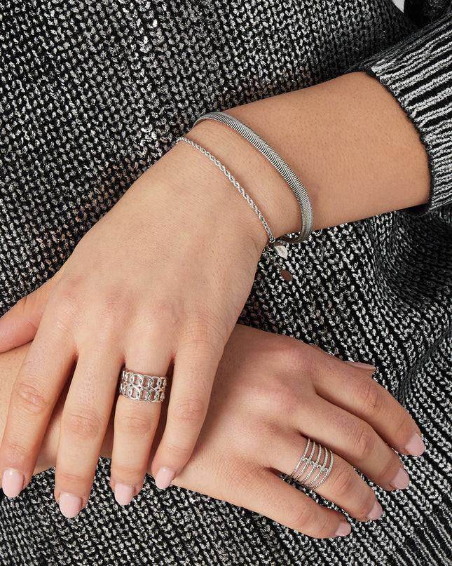 Armband plat grof - Goud kleur-6.0MM