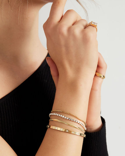 armband dubbele laag steentjes
