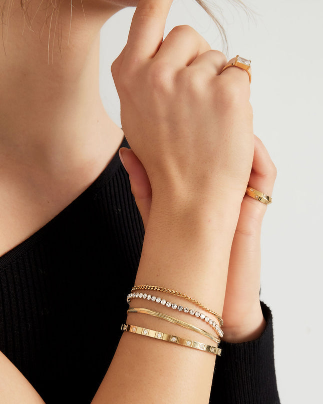 armband dubbele laag steentjes