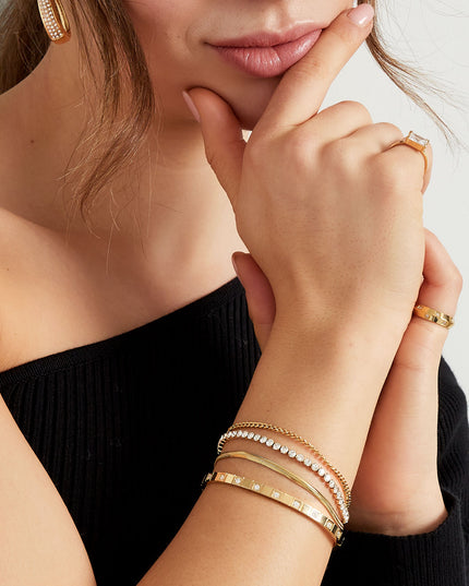 armband dubbele laag steentjes