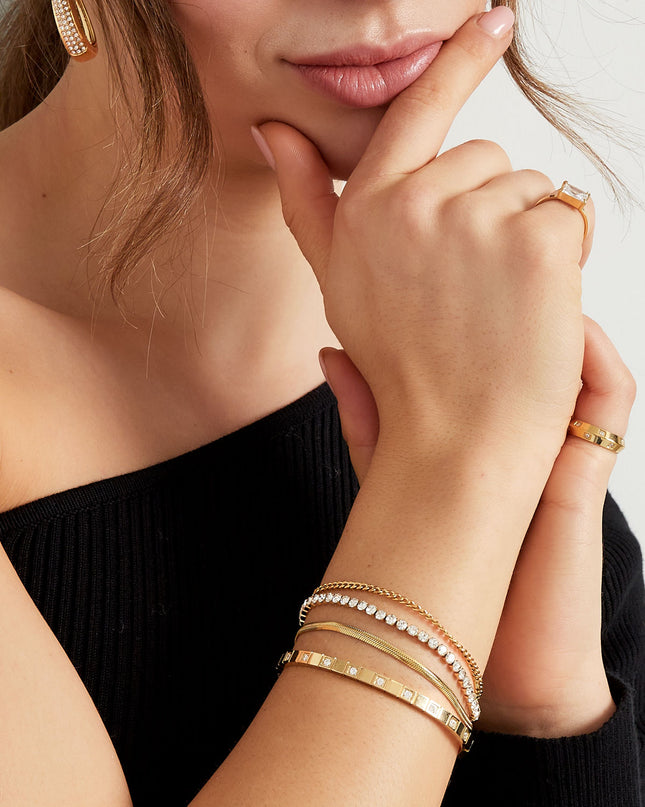 armband dubbele laag steentjes