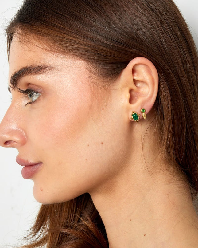 Studs vintage - Goud kleur/lichtgroen