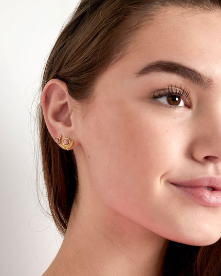 Vintage oorbellen rhinestone knopjes - smaragd lichtgroen