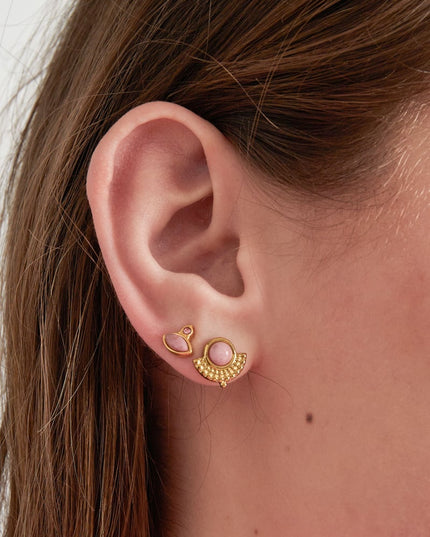 Vintage oorbellen rhinestone knopjes - smaragd lichtgroen