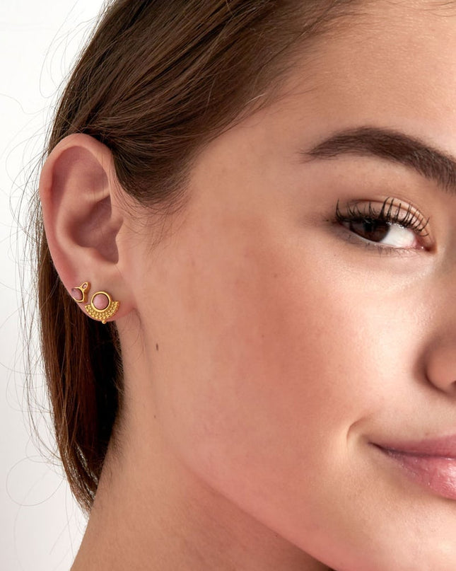 Vintage oorbellen rhinestone knopjes - smaragd lichtgroen