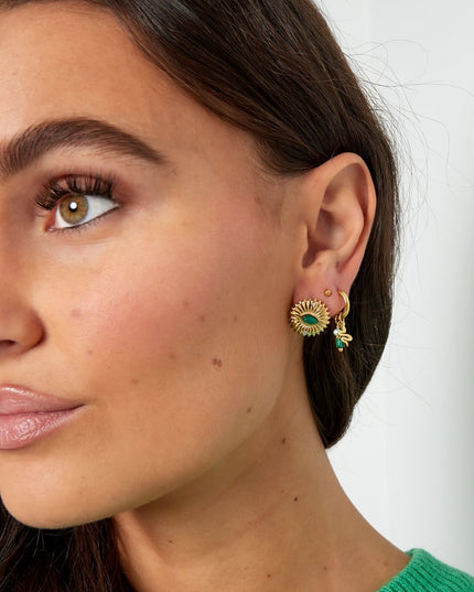 Oorstekers kleurrijk blad - Goud kleur/felgroen