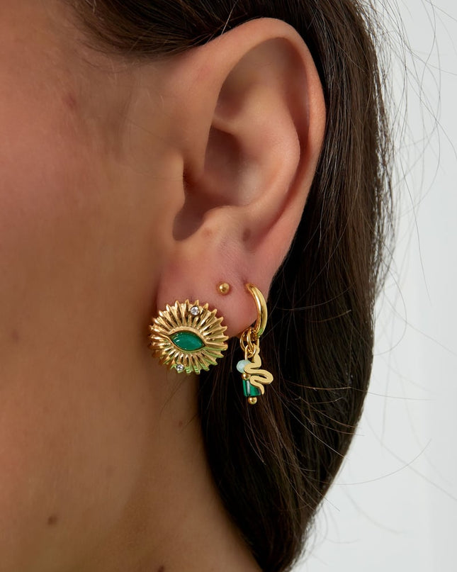 Oorstekers kleurrijk blad - Goud kleur/felgroen