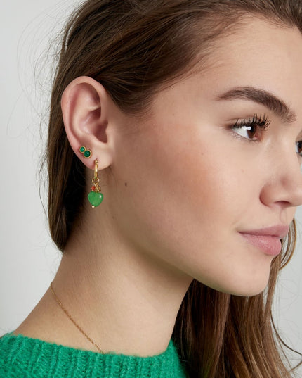 oorstekers dubbele natuursteen basic - groen 