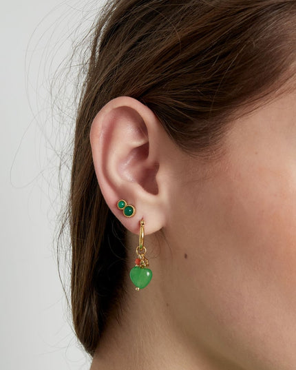 oorstekers dubbele natuursteen basic - groen 