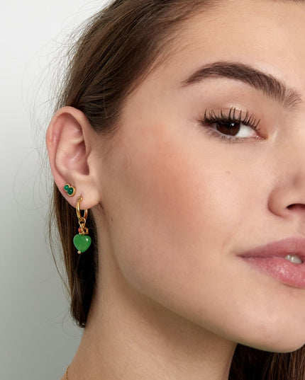 oorstekers dubbele natuursteen basic - groen 