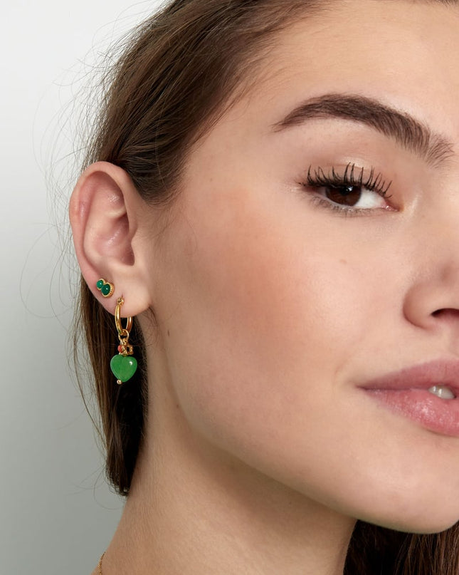 oorstekers dubbele natuursteen basic - groen 