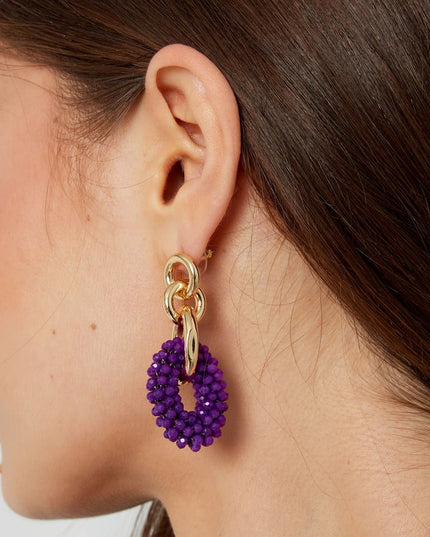 Dubbele oorbel met kralen