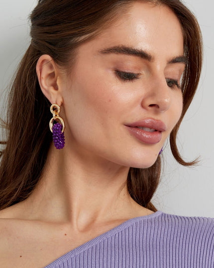 Dubbele oorbel met kralen