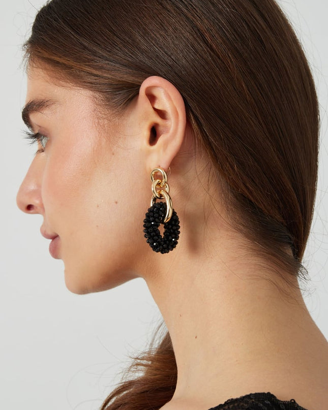 Dubbele oorbel met kralen