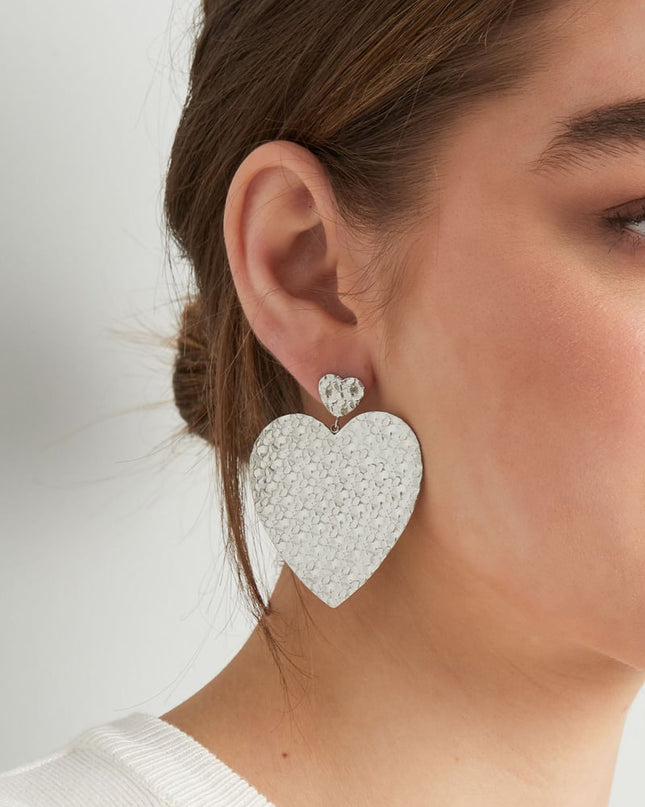 oorbel met kleine hartje met grote hartjes hanger