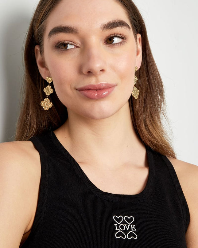 oorbellen relief klaver en hartjes