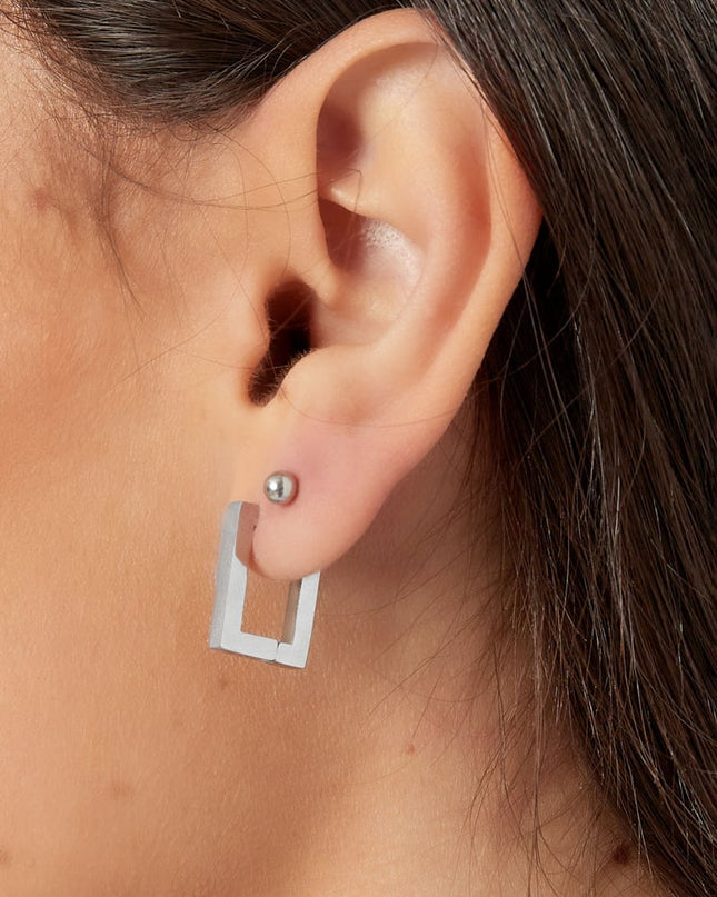 Basic rechthoek oorbellen Goud kleur  - small