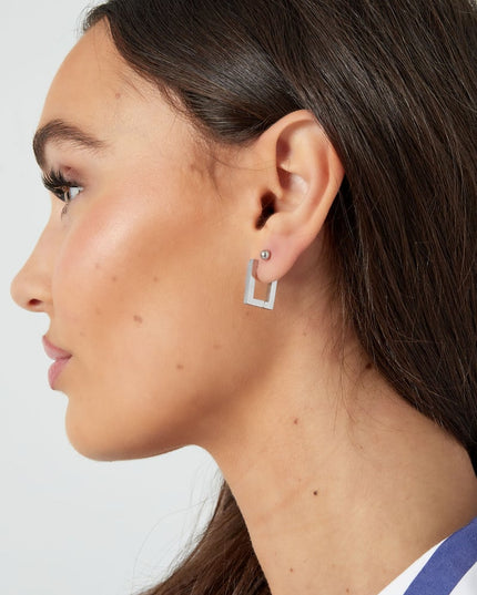 Basic rechthoek oorbellen Goud kleur  - small