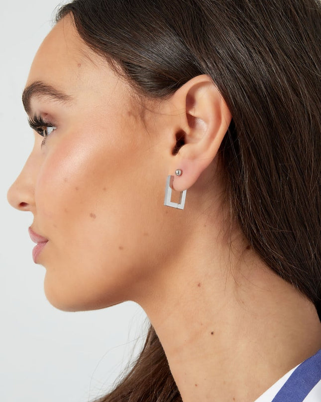 Basic rechthoek oorbellen Goud kleur  - small