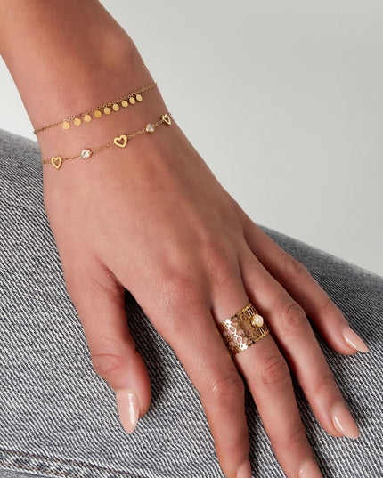 armband met hart en diamant bedels