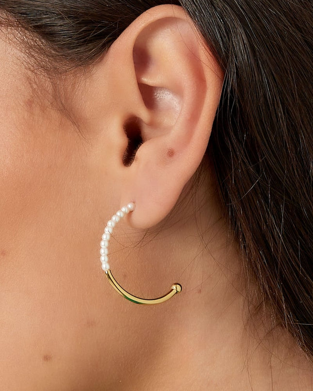 ronde oorbellen half parel