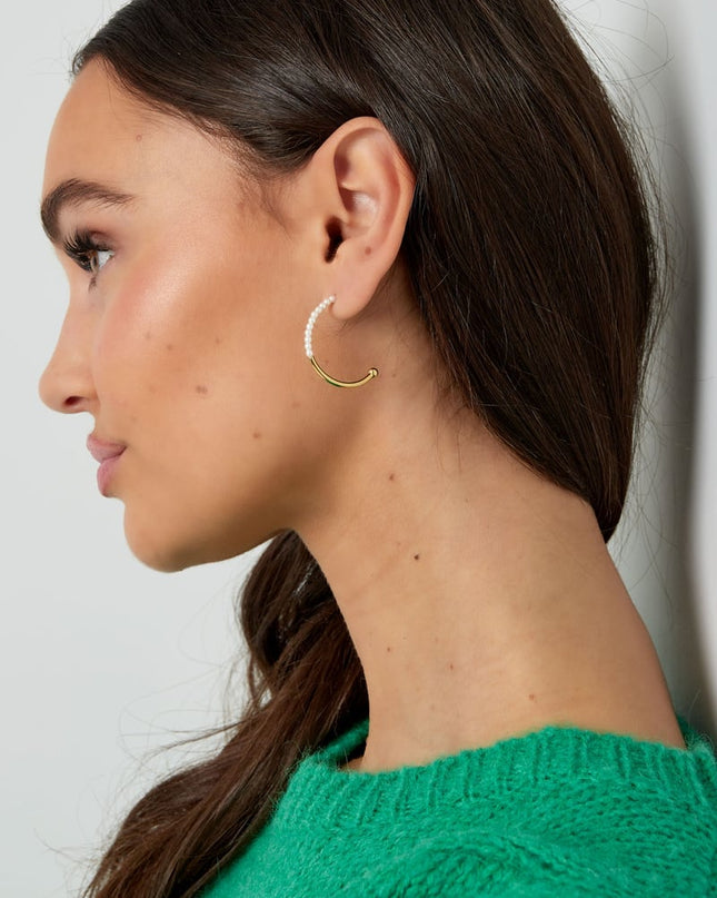 ronde oorbellen half parel