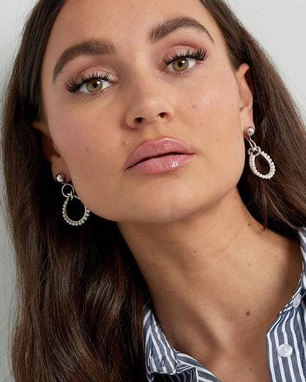 oorbellen triple rond met parels