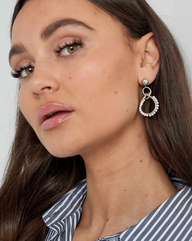 oorbellen triple rond met parels