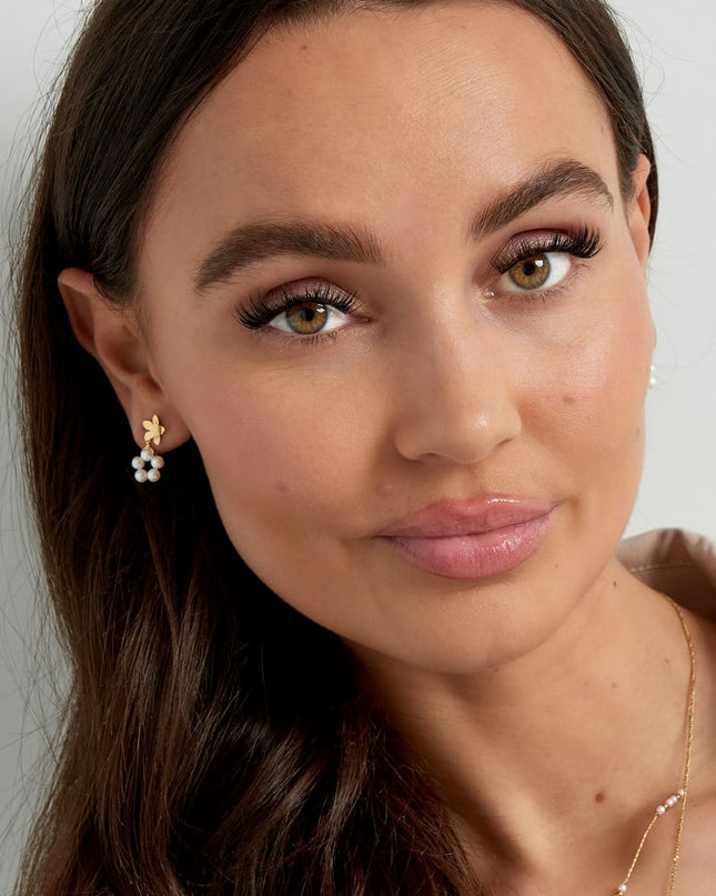 oorbellen parel flower