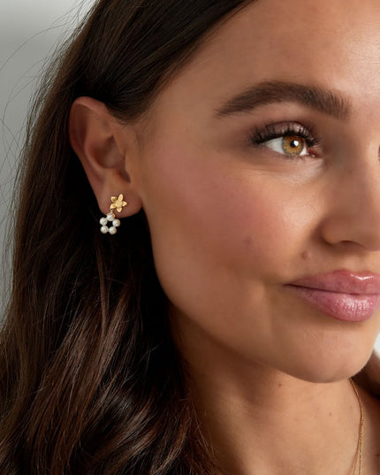 oorbellen parel flower