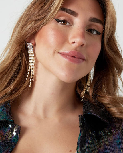 Oorbellen sparkly glam Goud kleur - zirkoon koper