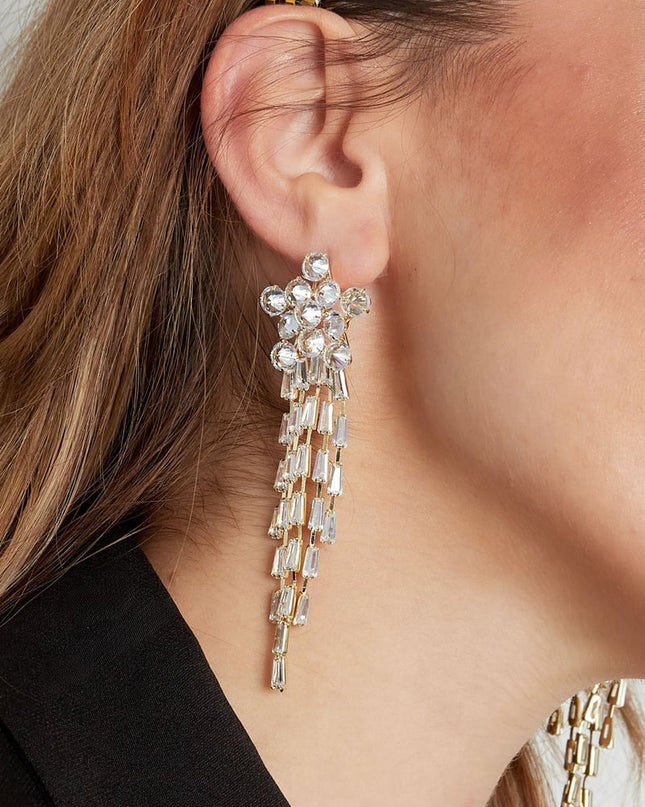 Oorbellen sparkly star Goud kleur - zirkoon koper