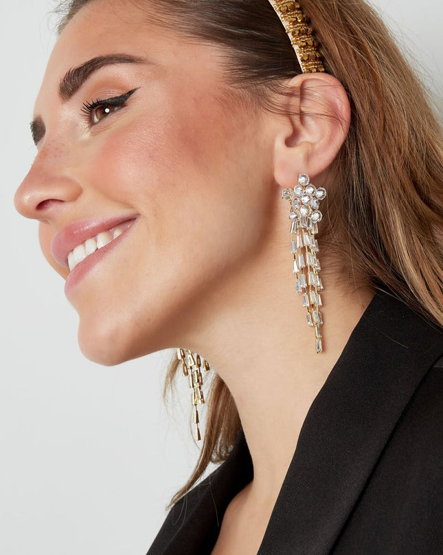 Oorbellen sparkly star Goud kleur - zirkoon koper