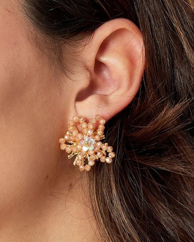 Kralen bloem oorbellen