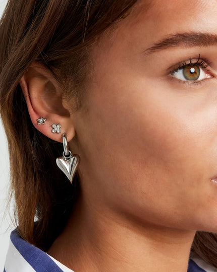 klaver oorbellen met steentjes