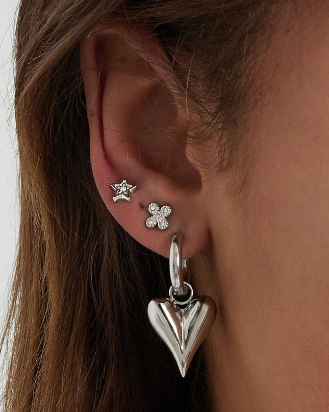 klaver oorbellen met steentjes