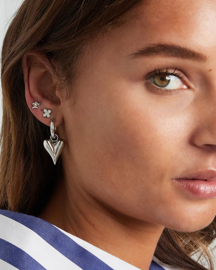 klaver oorbellen met steentjes