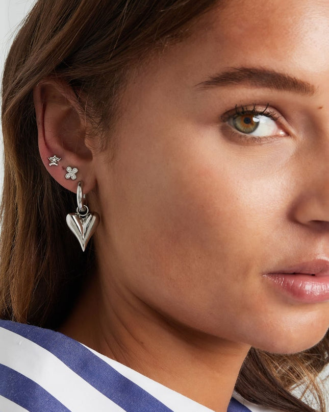 klaver oorbellen met steentjes