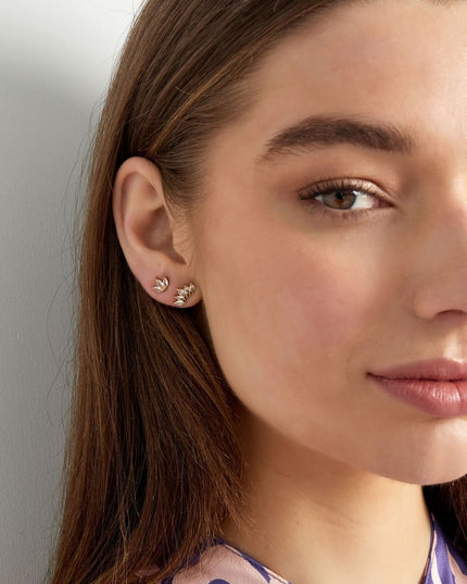 studs met drie diamanten