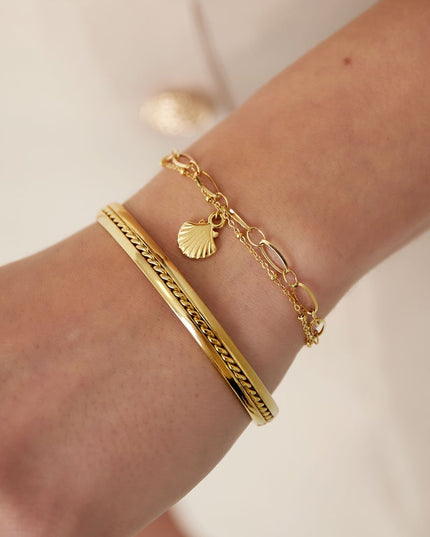 strand vibe armband met schelp bedel