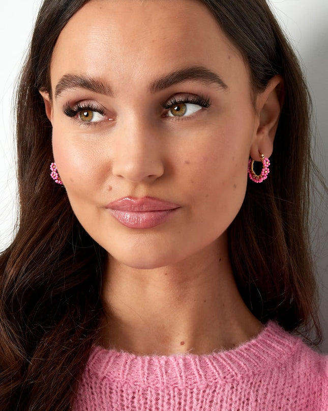 Cirkeloorbellen met Roestvrijstalen Glaskralen