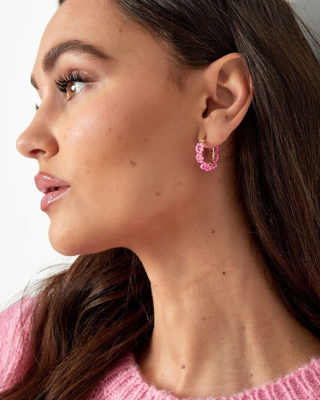 Cirkeloorbellen met Roestvrijstalen Glaskralen