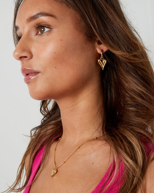 oorbellen met harthangers medium