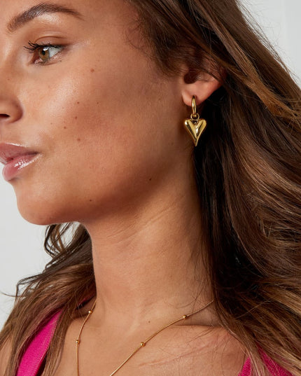 oorbellen met harthangers medium