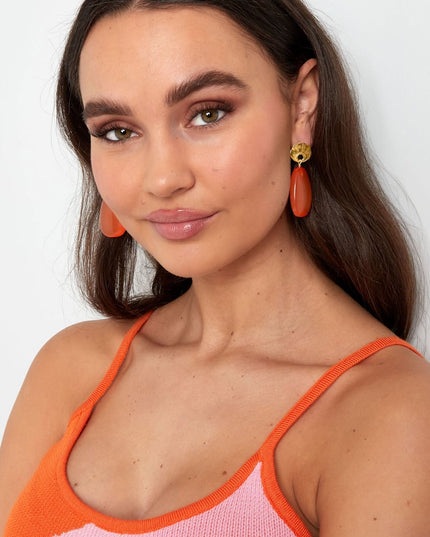 Oorbellen rond en ovaal - groen/Goud kleur